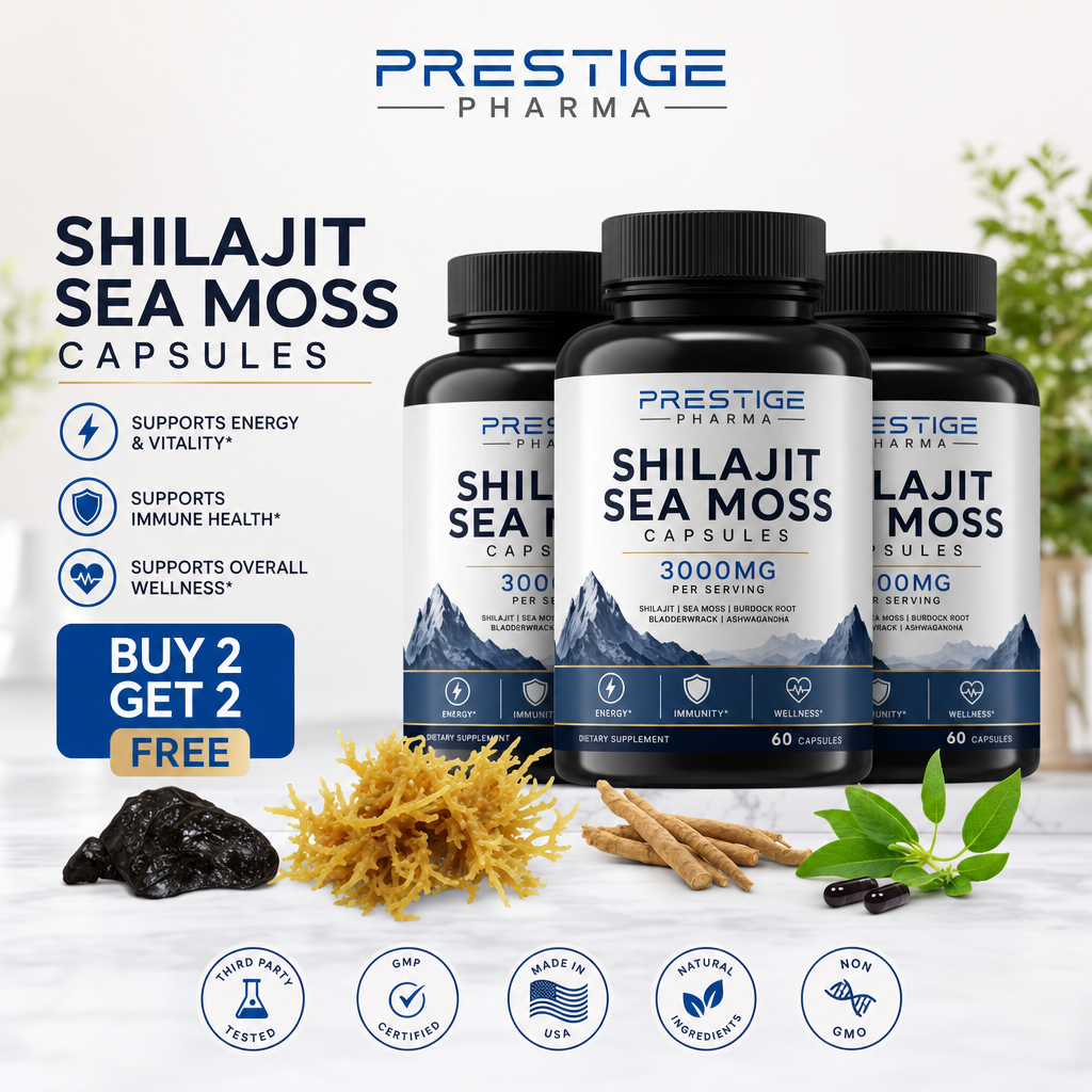 Prestige Pharma Shilajit Sea Moss Capsules Buy 2 Get 2 Free promotion